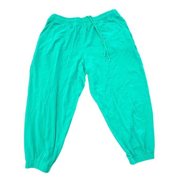 ASOS DESIGN Sweatpants Adult Large Oversized Short Leg Joggers Stretch Green - Picture 1 of 12